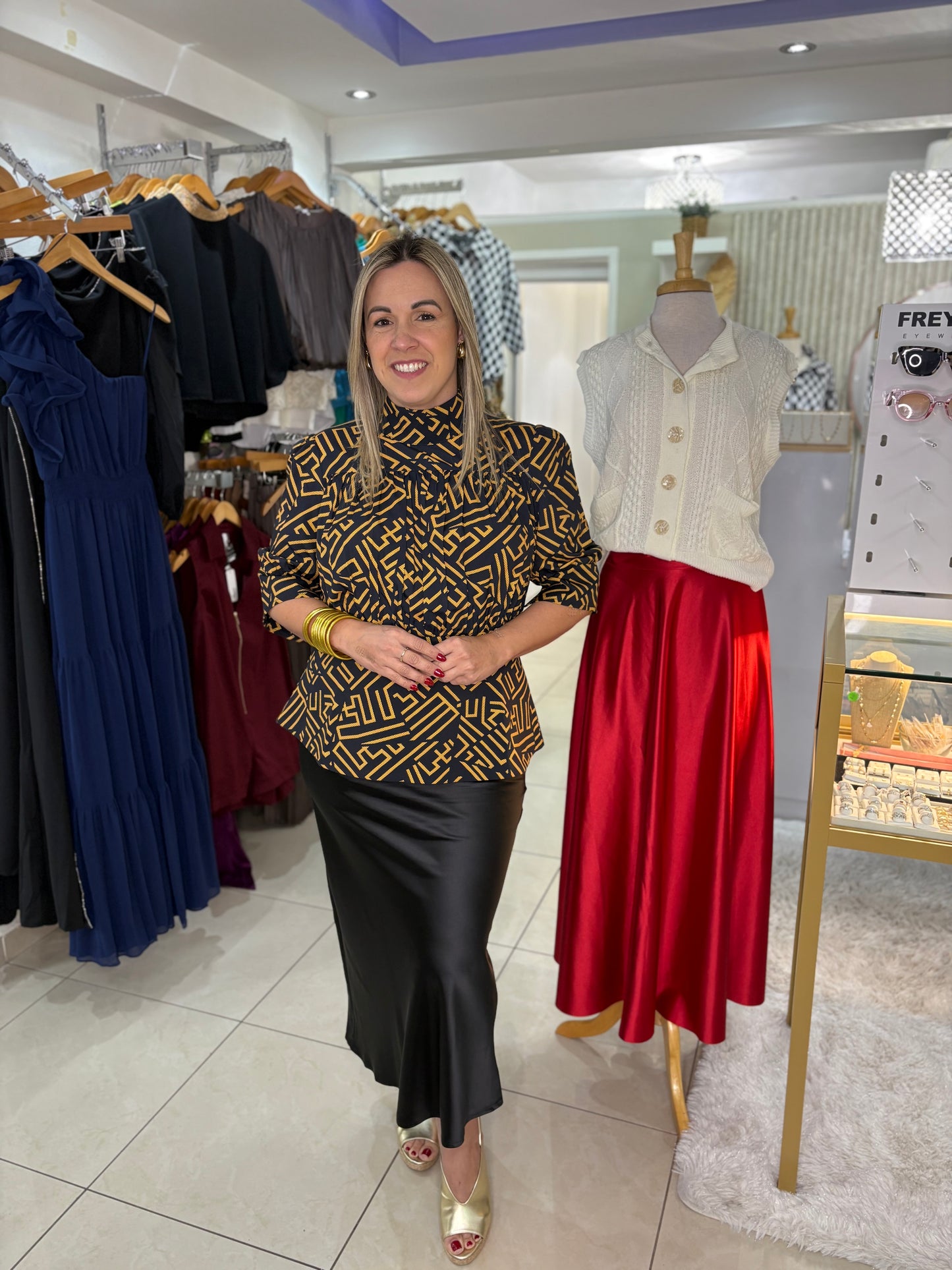 Gold & Black Gracia Top