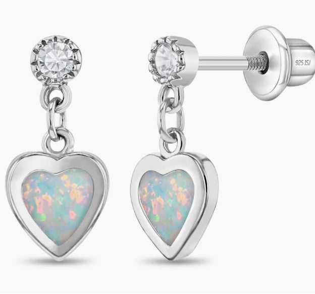Opal hearth earrings