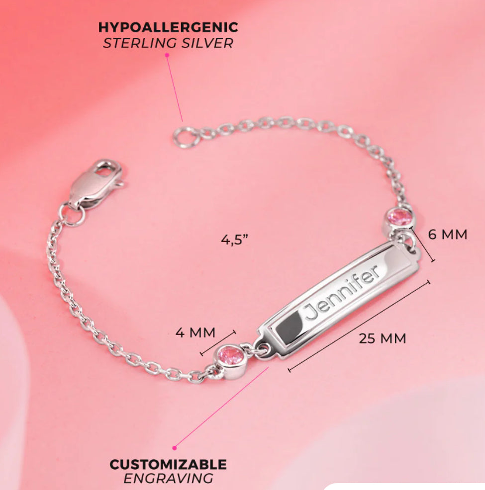 Pink tag ID Bracelet
