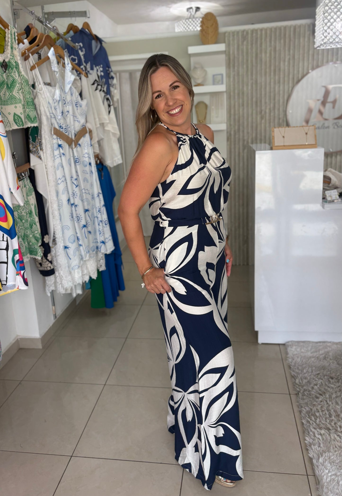 Lissa Navy Jumpsuit