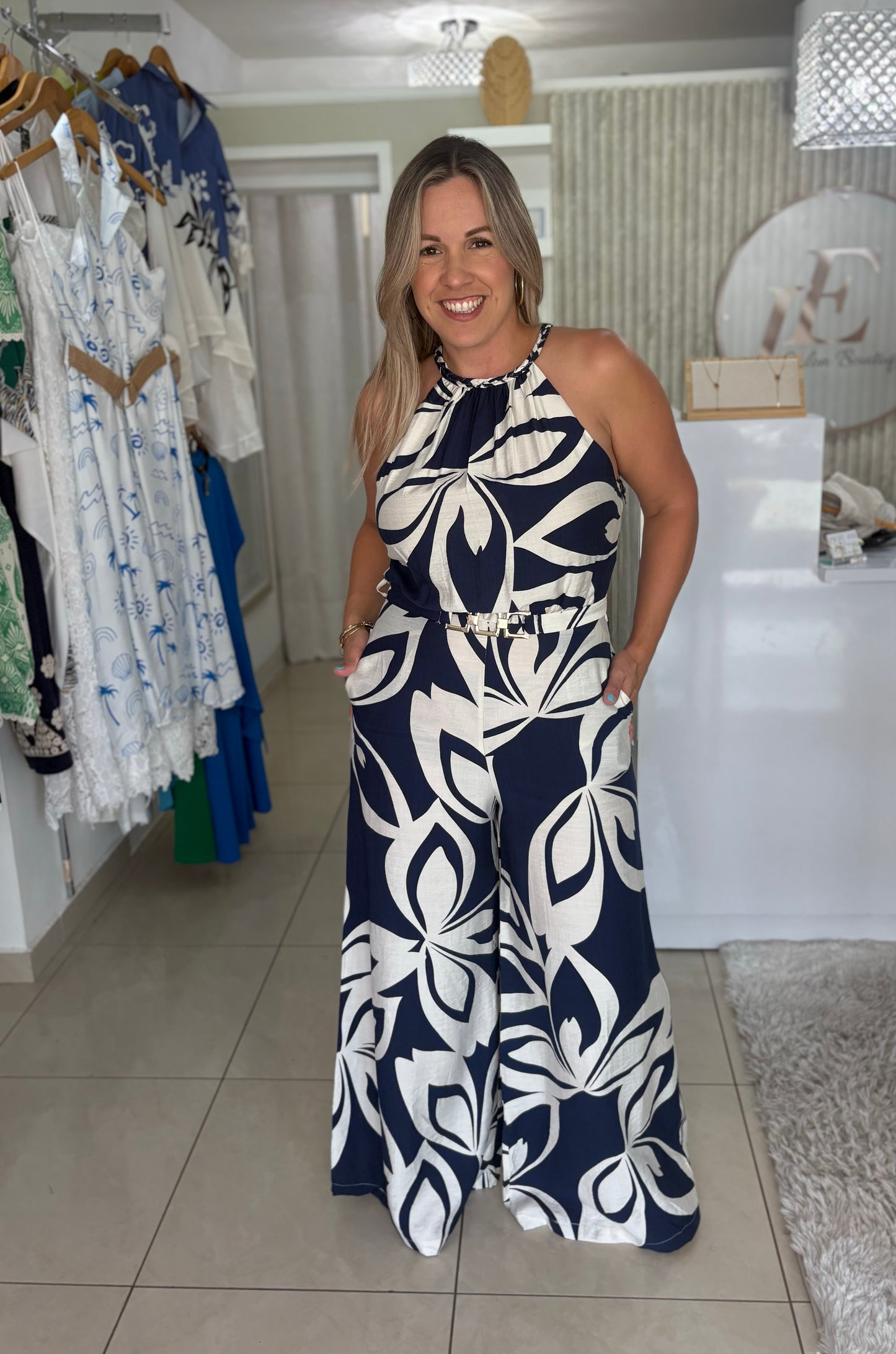 Lissa Navy Jumpsuit