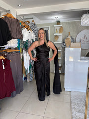 Satin Black Dress