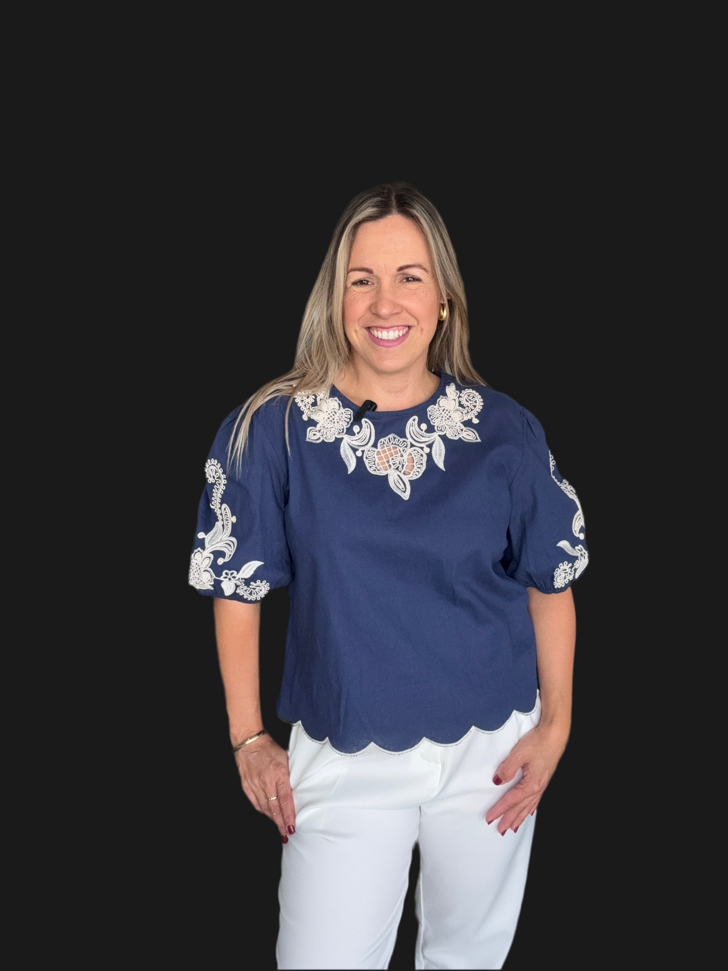 Bubble Navy Top