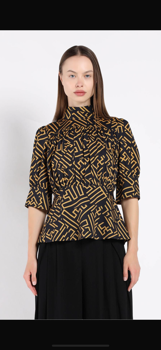 Gold & Black Gracia Top