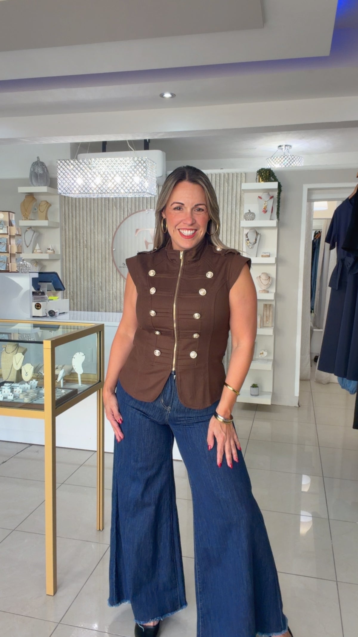Blazer style brown top