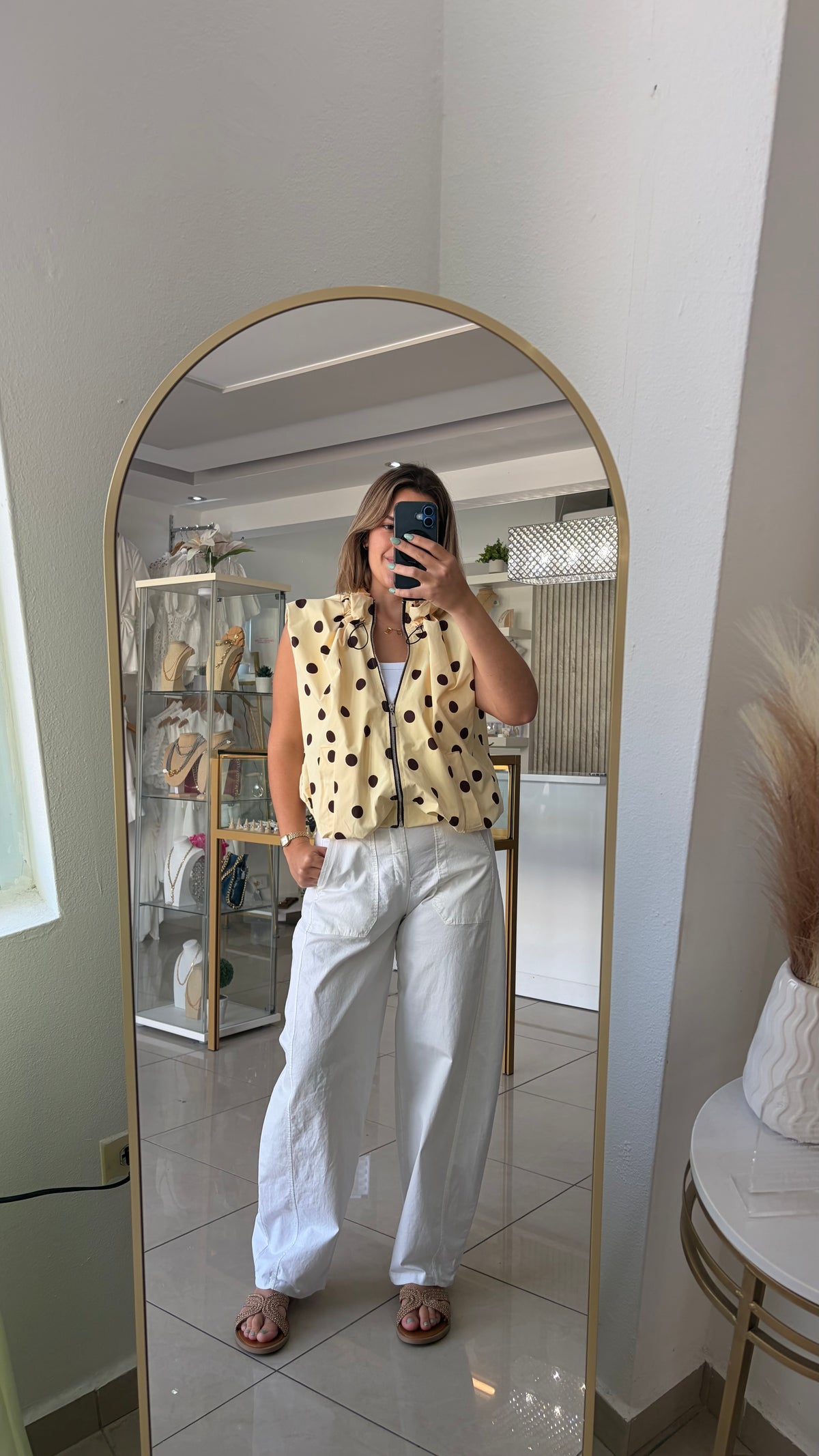 Polka dot jacket top