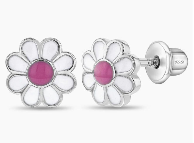 White Flower Earrings