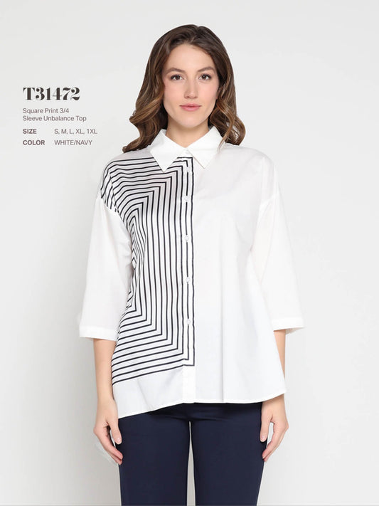 Gracia White & black Top