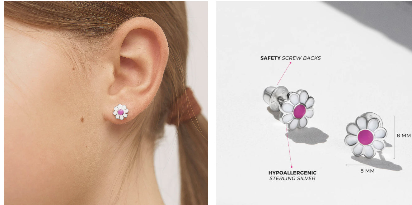 White Flower Earrings