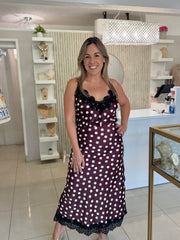 Polka Dots Burgundy Top