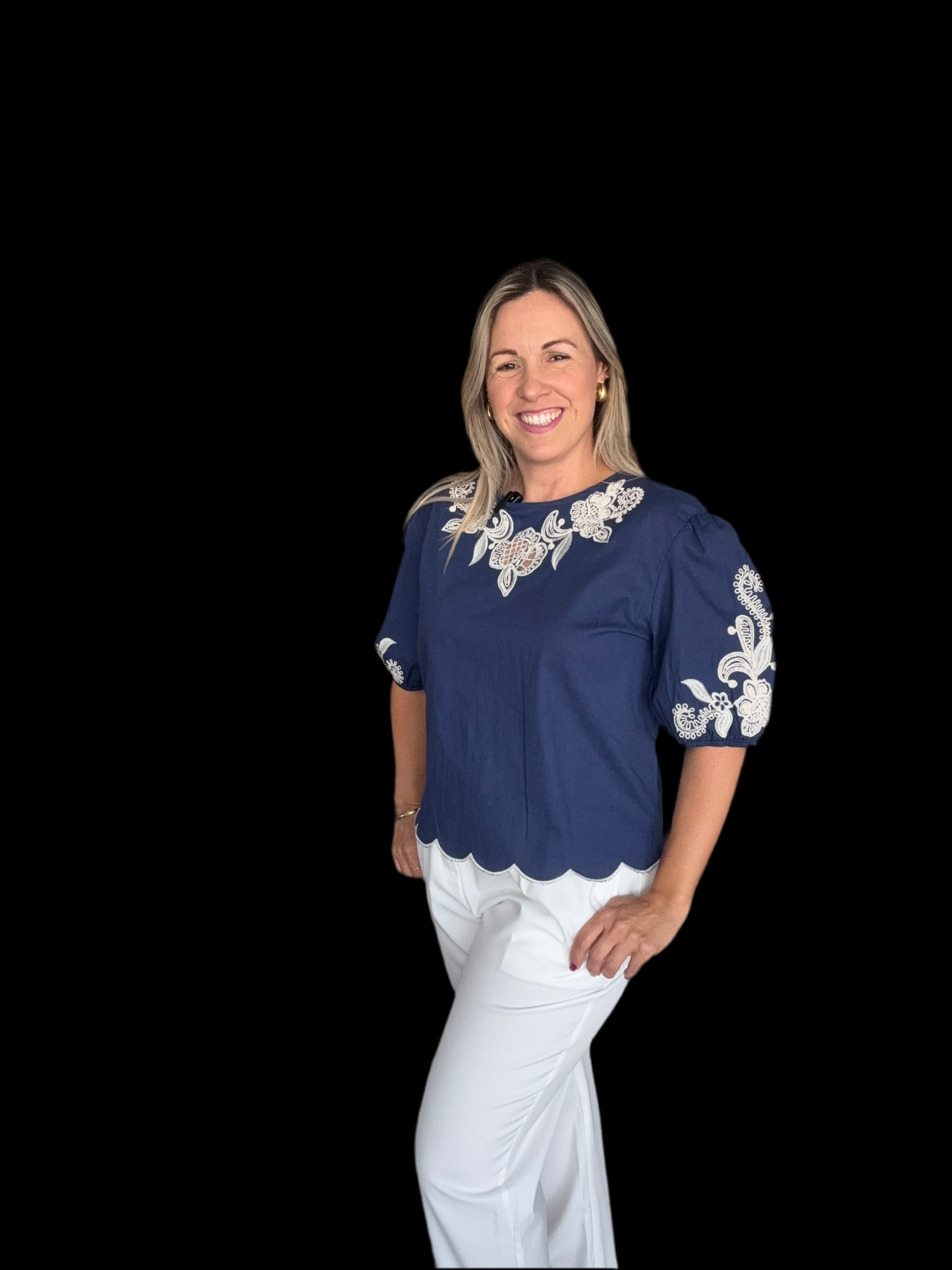 Bubble Navy Top