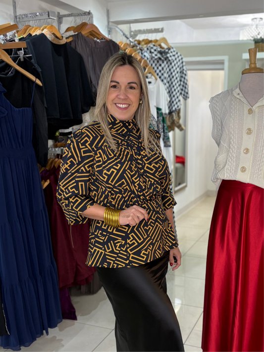 Gold & Black Gracia Top