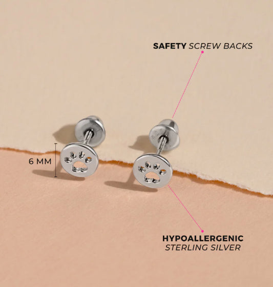 Dog paw Earrings Girl