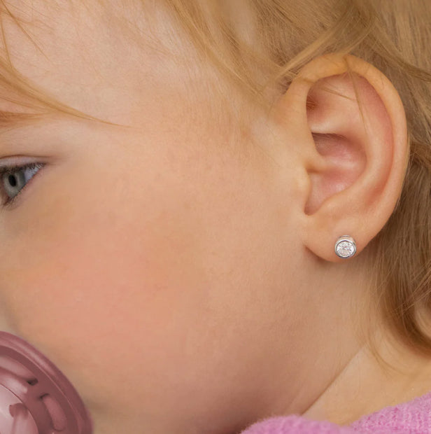 Round Bezel Earrings