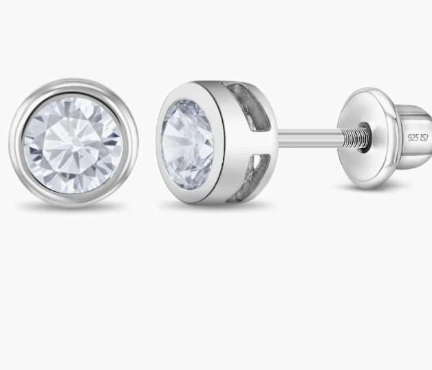 Round Bezel Earrings