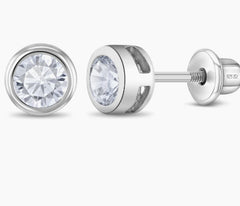 Round Bezel Earrings