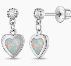 Opal hearth earrings