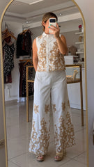 Pantalón Borde Dorado