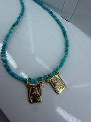 Collar perlas azules