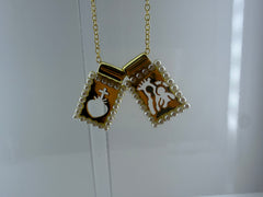 Doble charm pearl collar