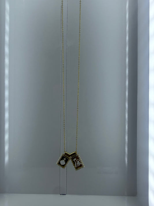 Doble charm pearl collar