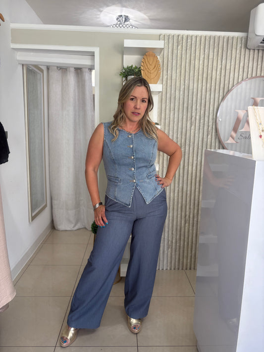 Denim Vest Top