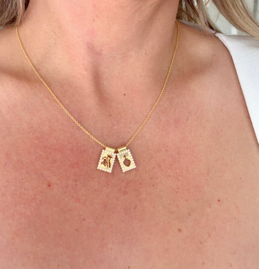 Doble charm pearl collar