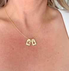 Doble charm pearl collar