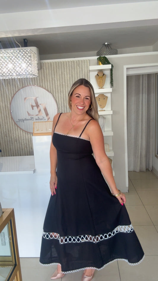 Long summer black dress