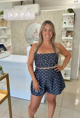 Denim polka set