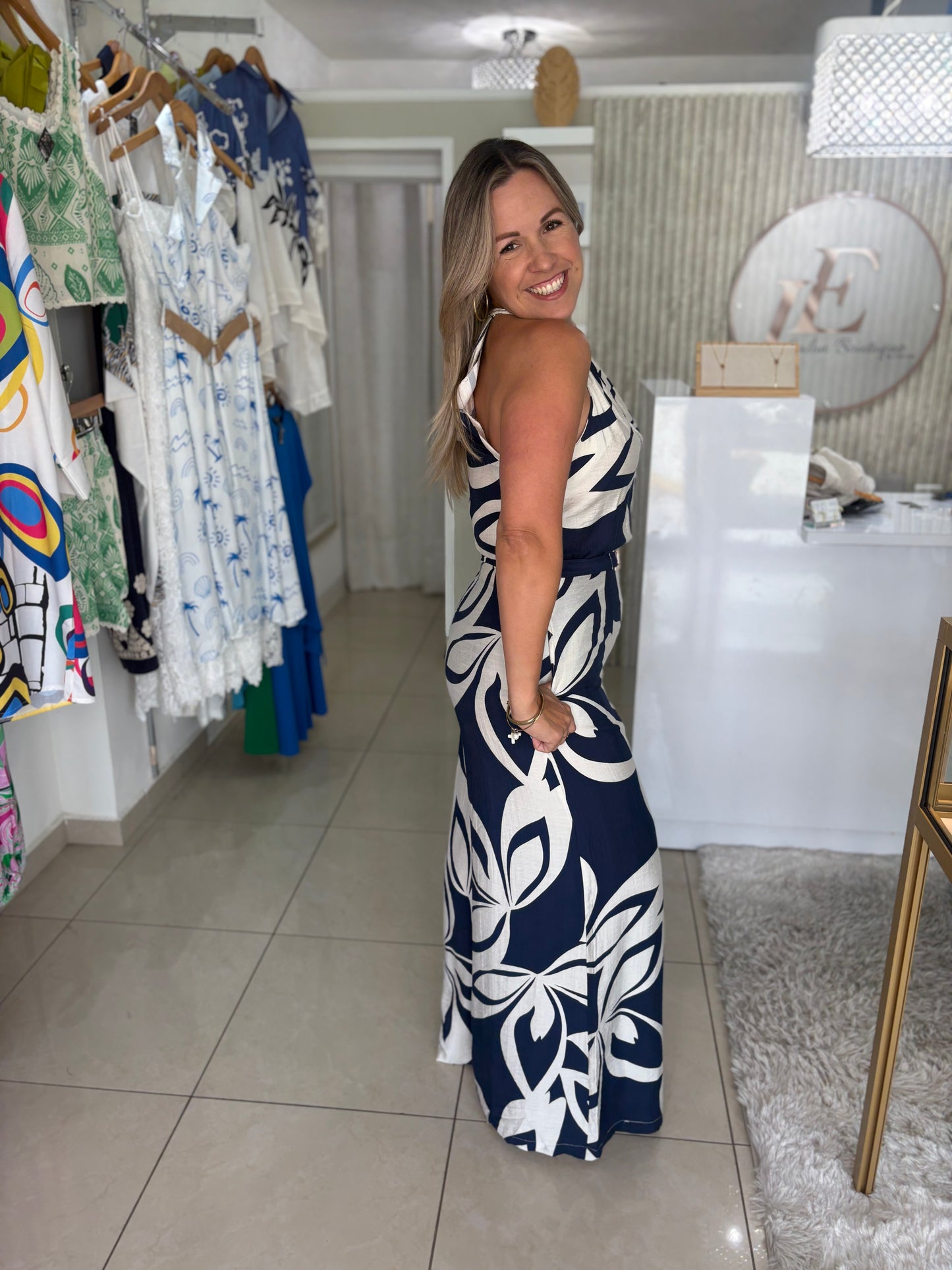 Lissa Navy Jumpsuit
