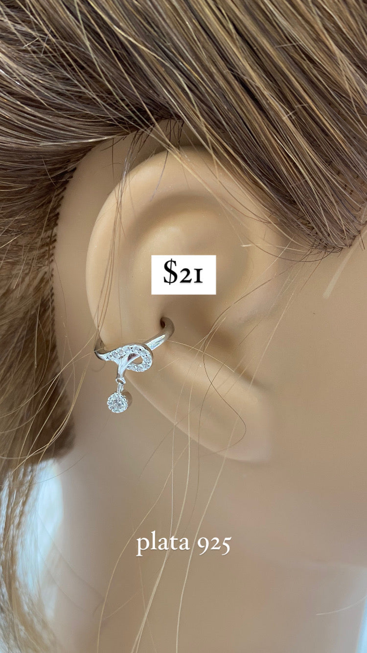 Ear cuff 925 plata